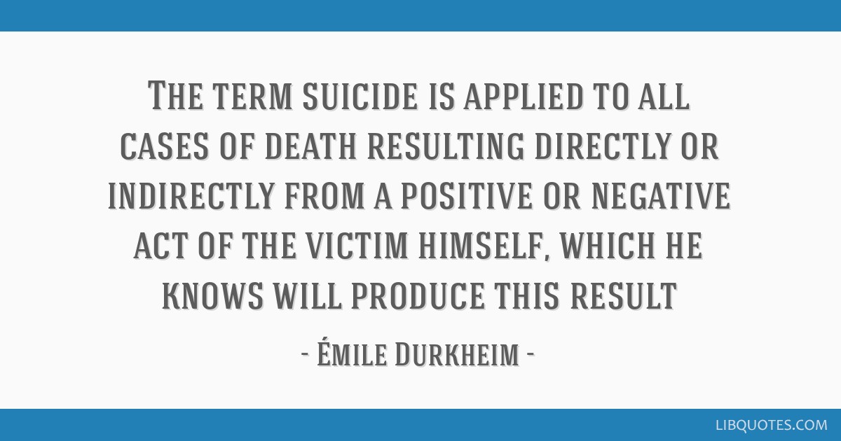 The Term Suicide Is Applied To All Cases Of Death Resulting Directly Or Indirectly From A