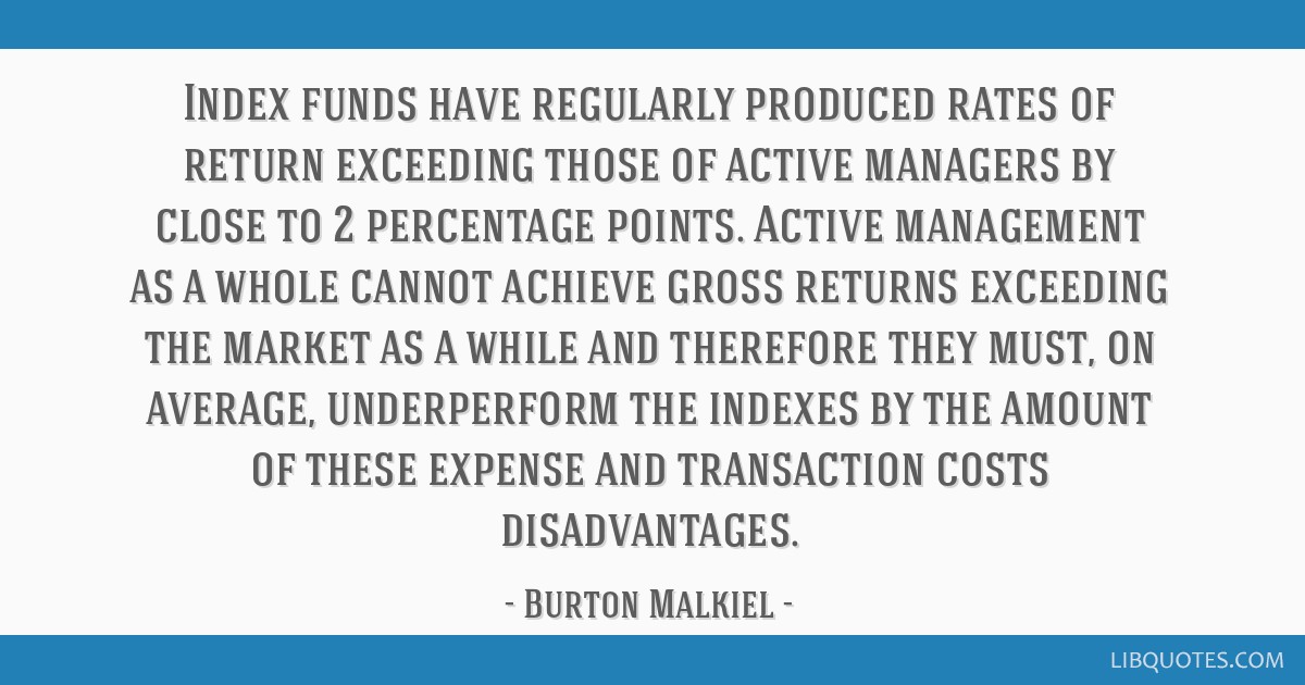 Index funds have regularly produced rates of return