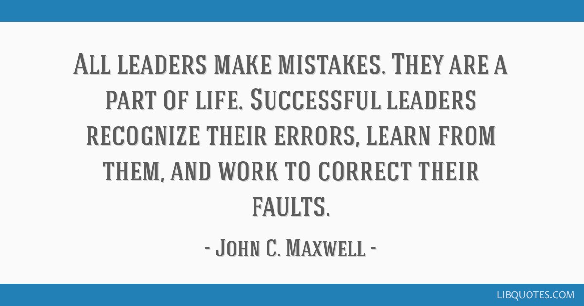 When leaders make mistakes