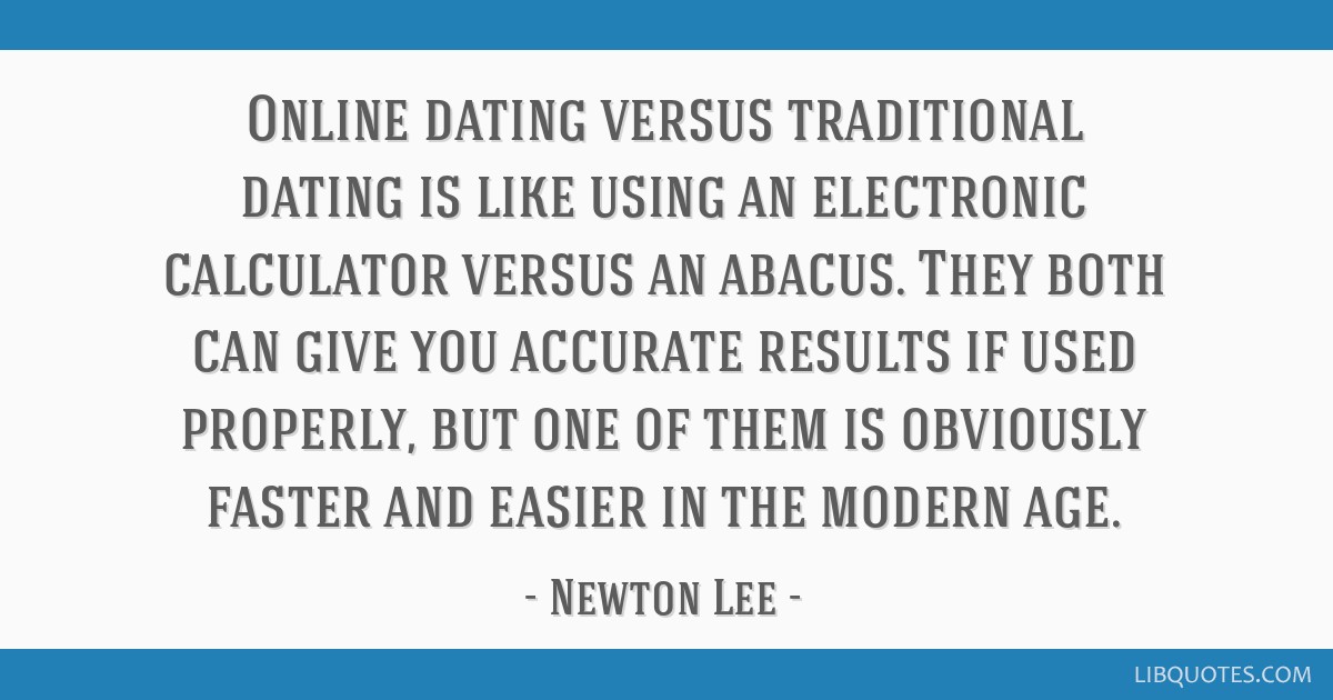 online dating versus traditional dating