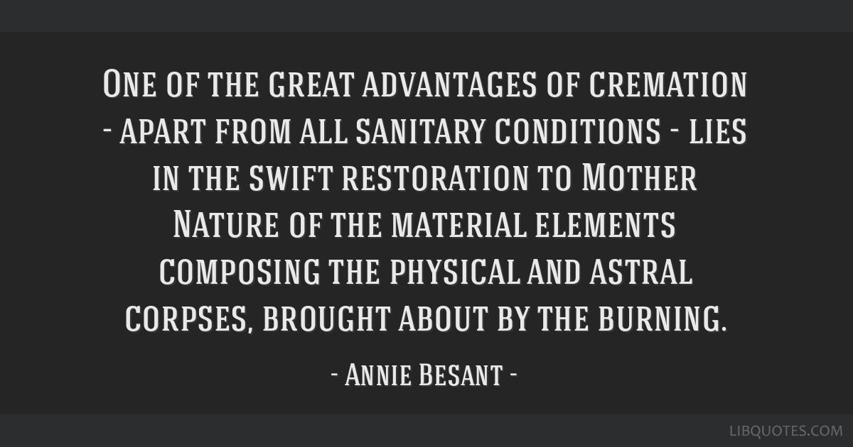 One Of The Great Advantages Of Cremation Apart From All 