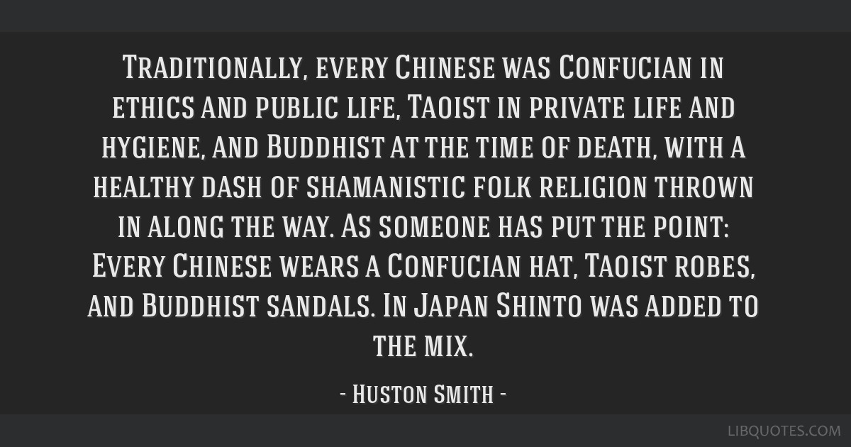 Traditionally Every Chinese Was Confucian In Ethics And Public