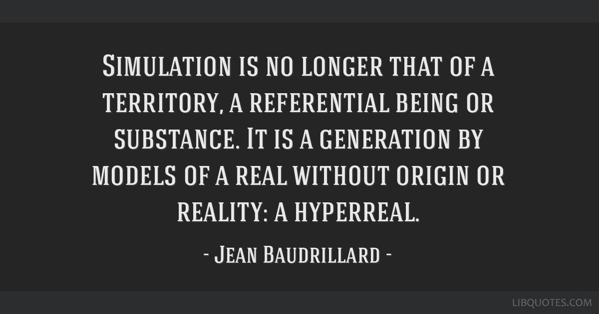 Simulation, Jean Baudrillard