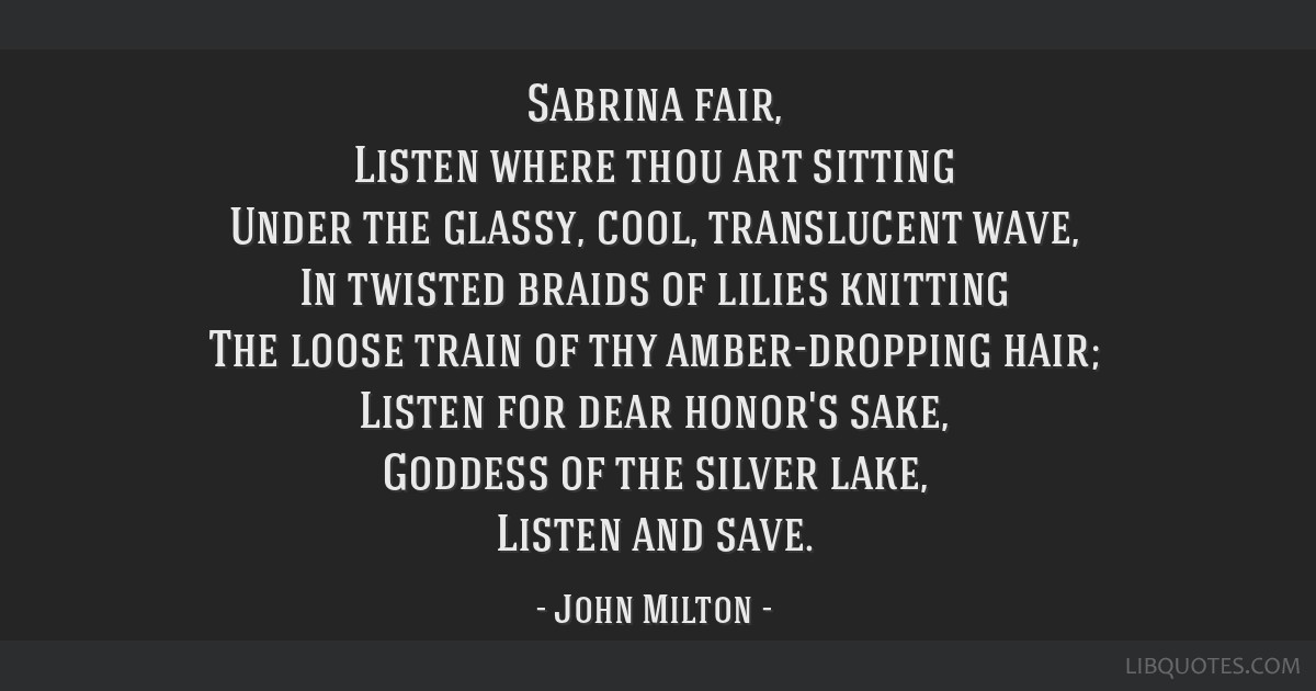 sabrina fair poem meaning