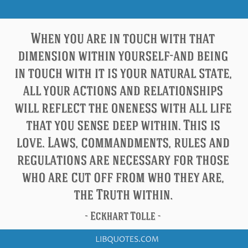 Eckhart Tolle on X: Feeling the oneness of yourself with all