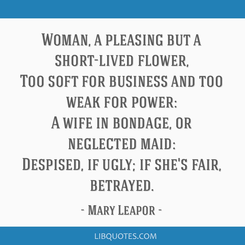 An essay on women mary leapor