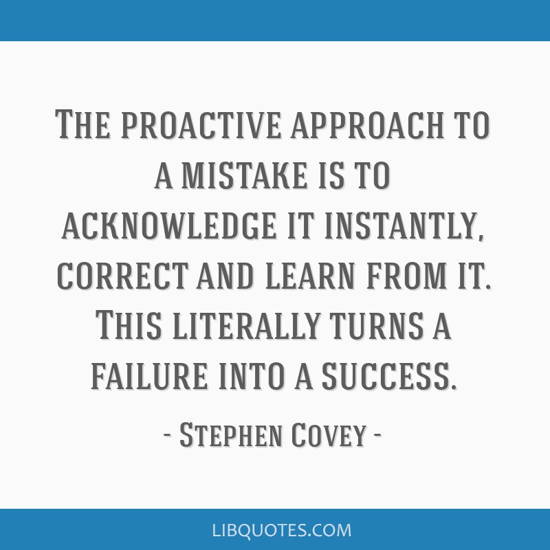 Learn from Your Mistakes like an Artist: A Proactive Approach to Failure