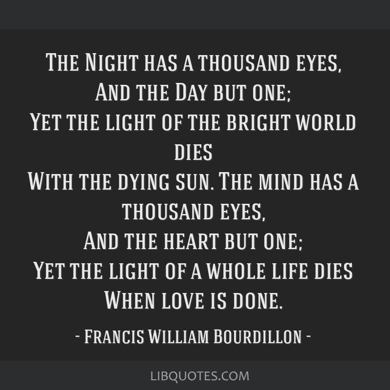 the night has a thousand eyes francis william bourdillon