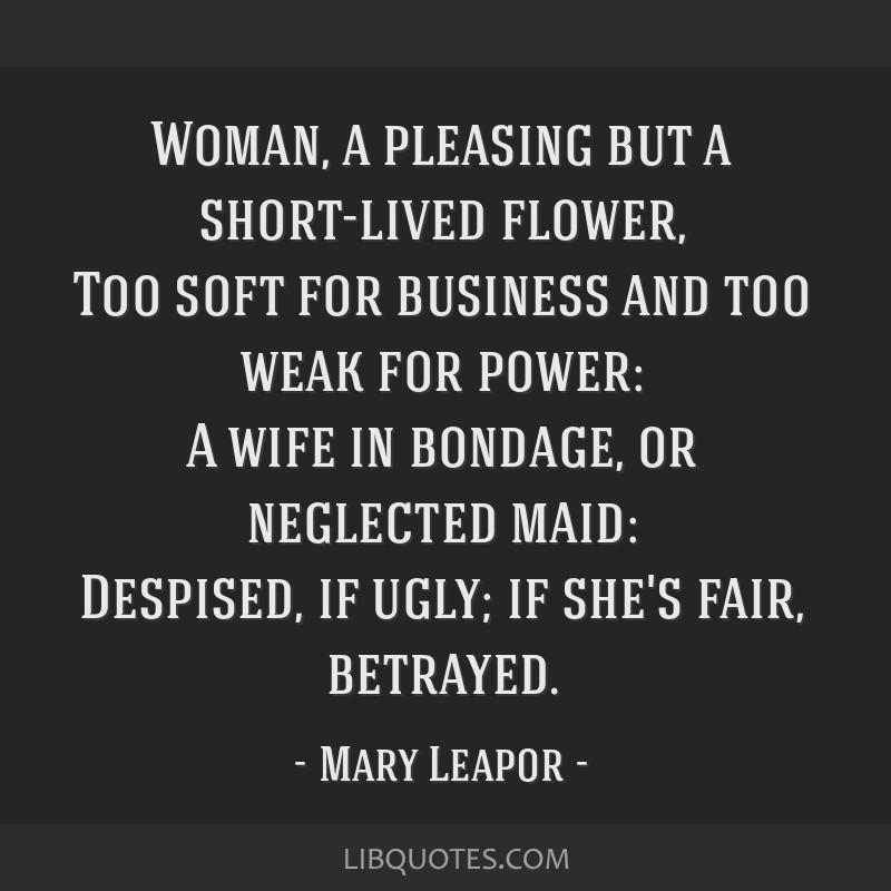An essay on women mary leapor