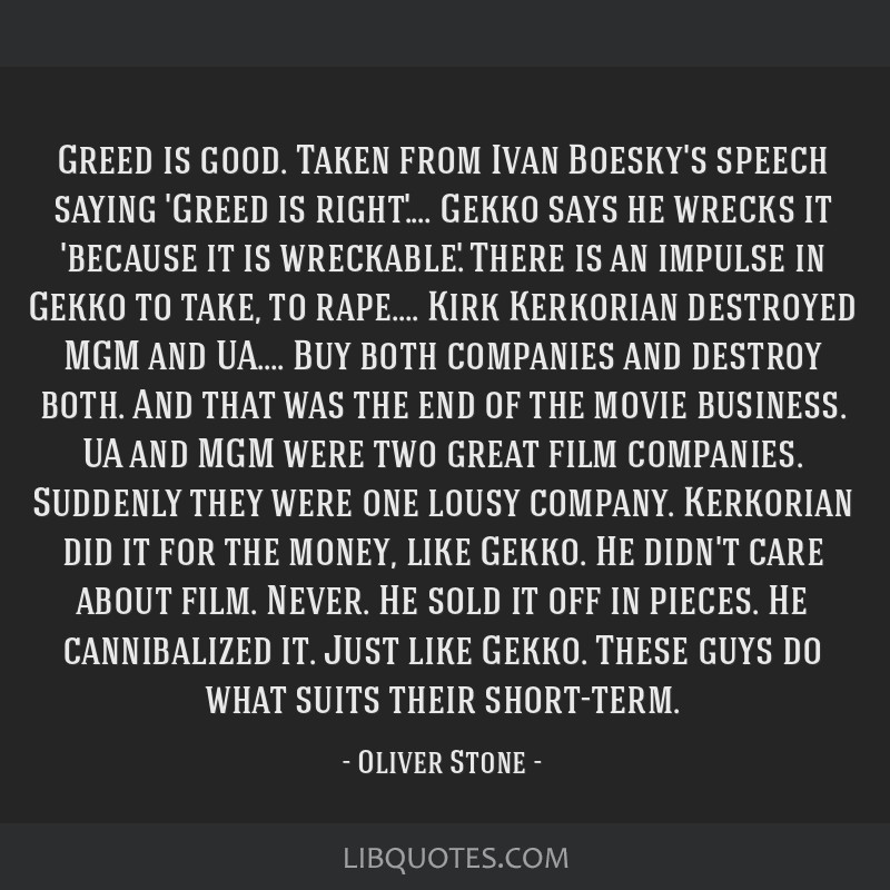 speech about greed